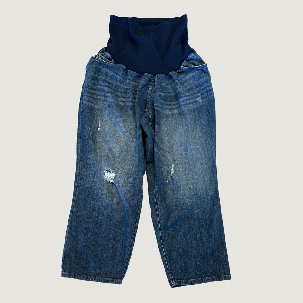 Oh Baby by Motherhood Maternity Jeans Women 2X Blue Excellent Distressed Denim